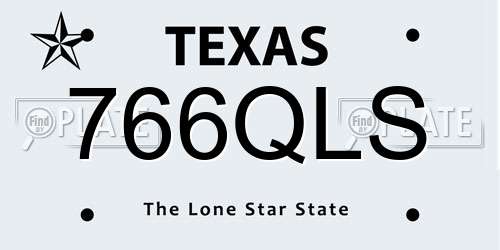 766QLS Texas License Plate