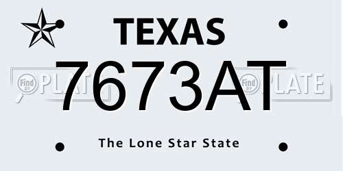 7673AT Texas License Plate