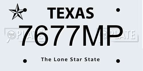 7677MP Texas License Plate