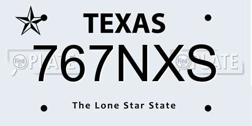 767NXS Texas License Plate