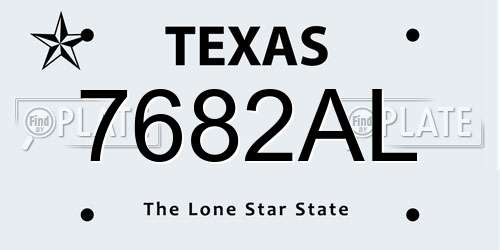 7682AL Texas License Plate