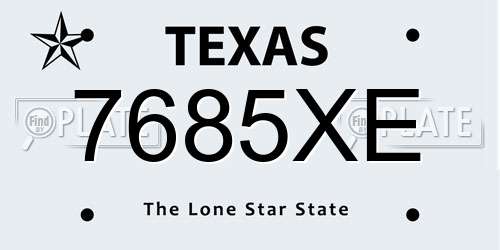 7685XE Texas License Plate