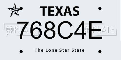 768C4E Texas License Plate