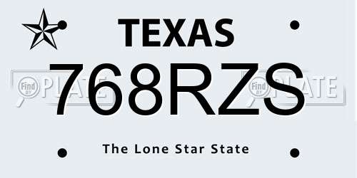 768RZS Texas License Plate
