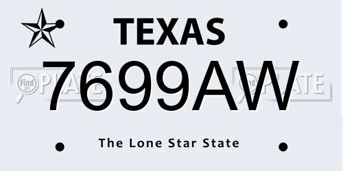 7699AW Texas License Plate