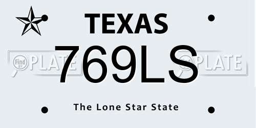 769LS Texas License Plate