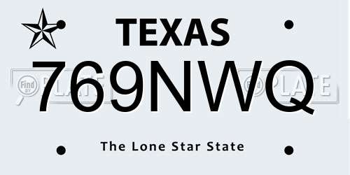 769NWQ Texas License Plate
