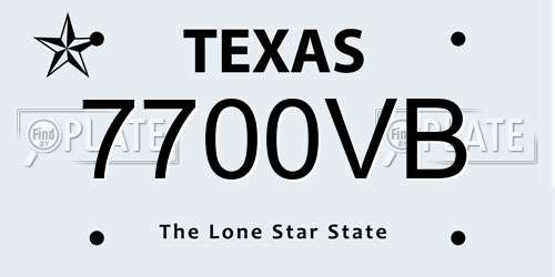 7700VB Texas License Plate