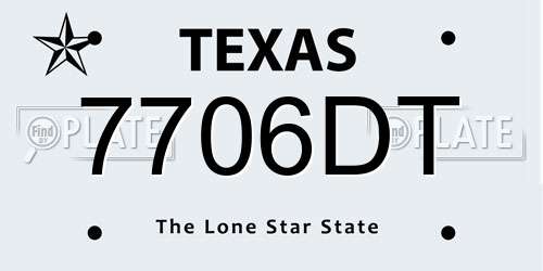 7706DT Texas License Plate