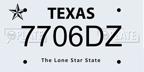 7706DZ Texas License Plate