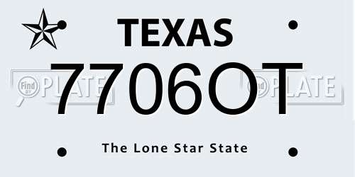 7706OT Texas License Plate