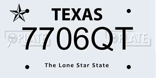 7706QT Texas License Plate