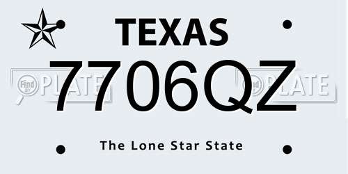 7706QZ Texas License Plate
