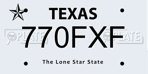 770FXF Texas License Plate
