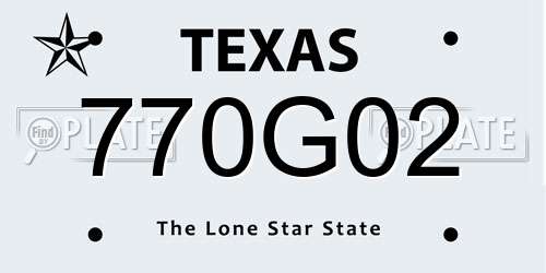 770G02 Texas License Plate