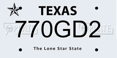 770GD2 Texas License Plate