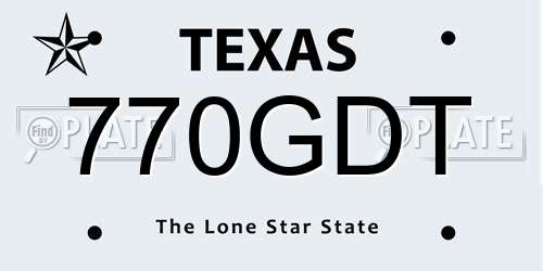770GDT Texas License Plate