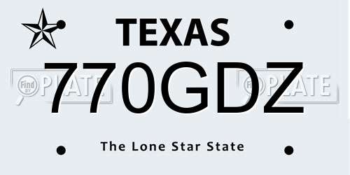 770GDZ Texas License Plate