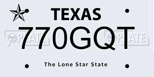 770GQT Texas License Plate