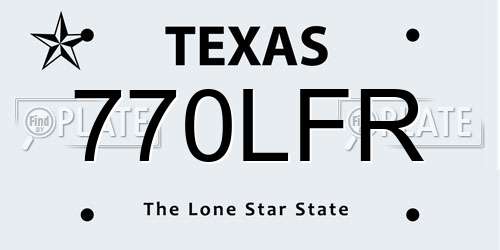770LFR Texas License Plate