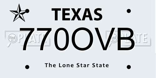 770OVB Texas License Plate