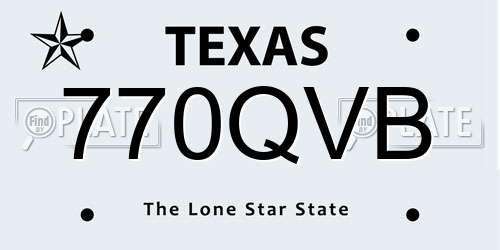 770QVB Texas License Plate