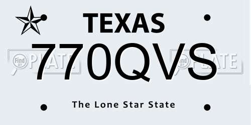 770QVS Texas License Plate