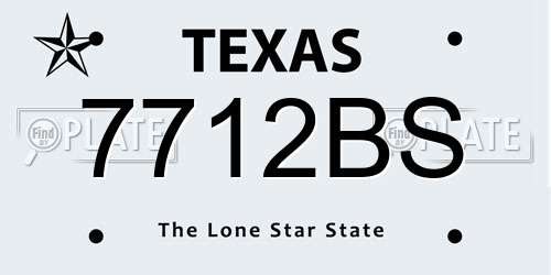 7712BS Texas License Plate