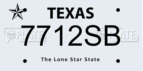 7712SB Texas License Plate
