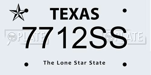 7712SS Texas License Plate