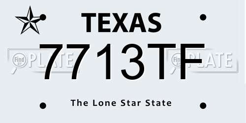 7713TF Texas License Plate