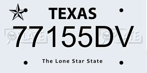 77155DV Texas License Plate
