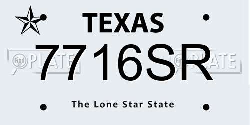 7716SR Texas License Plate