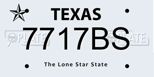 7717BS Texas License Plate