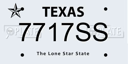 7717SS Texas License Plate