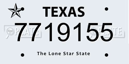 7719155 Texas License Plate