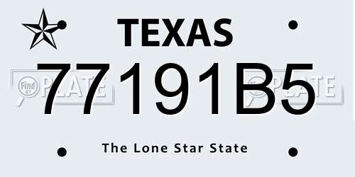 77191B5 Texas License Plate