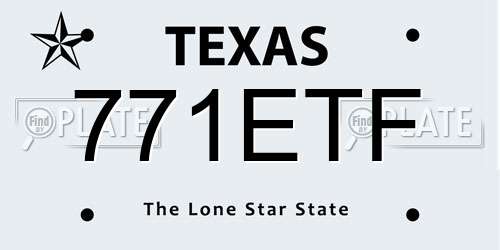 771ETF Texas License Plate