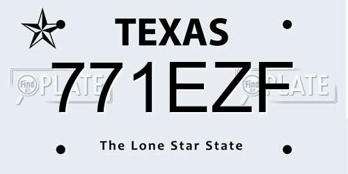 771EZF Texas License Plate