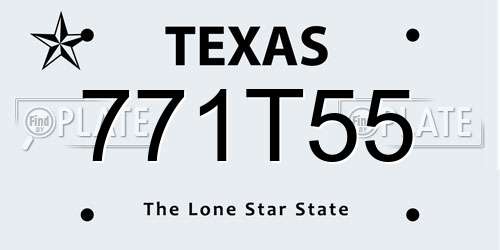 771T55 Texas License Plate