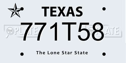 771T58 Texas License Plate