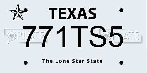 771TS5 Texas License Plate