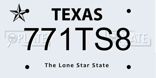 771TS8 Texas License Plate