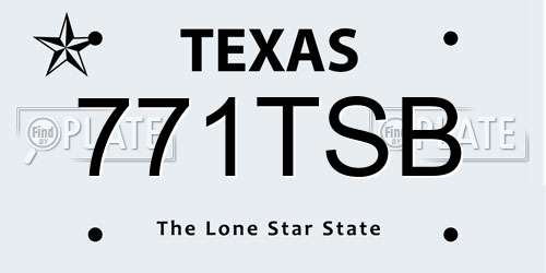 771TSB Texas License Plate