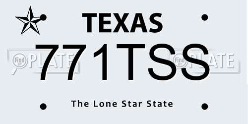 771TSS Texas License Plate