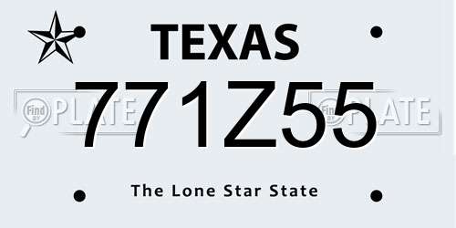 771Z55 Texas License Plate