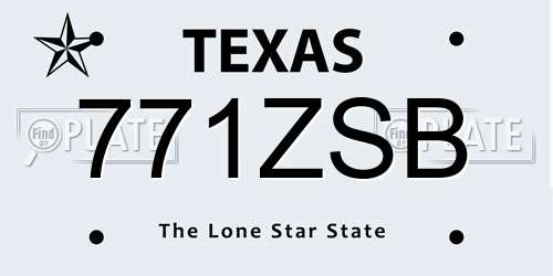 771ZSB Texas License Plate