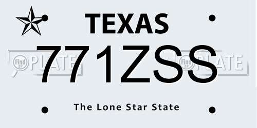 771ZSS Texas License Plate