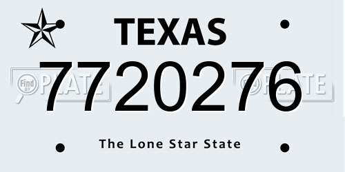 7720276 Texas License Plate