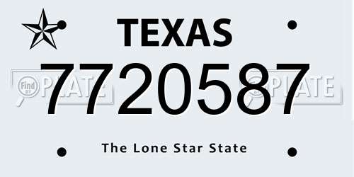 7720587 Texas License Plate
